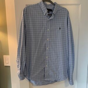 Ralph Lauren Men's Light Blue Grid Shirt